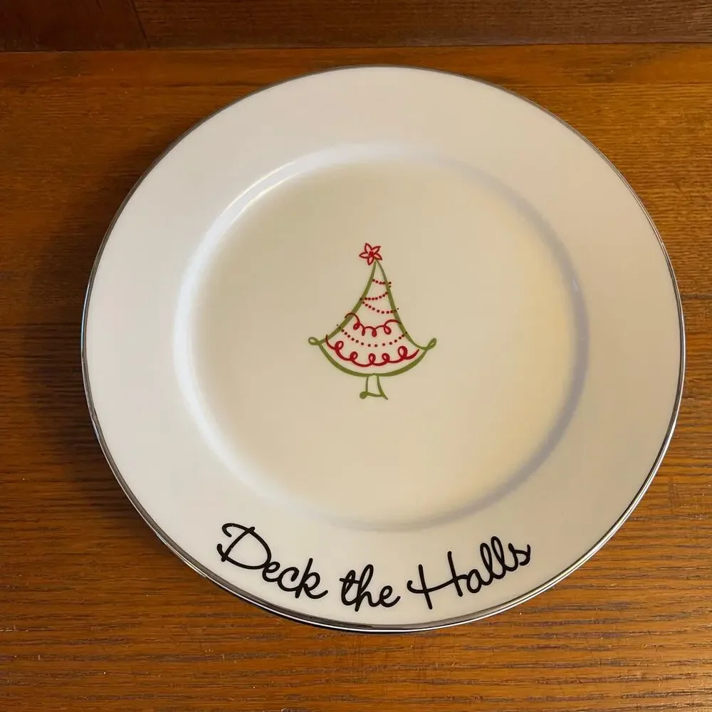 St Nicholas Square 'Tis the Season Set of 6 Christmas / Holdiay Salad Plates